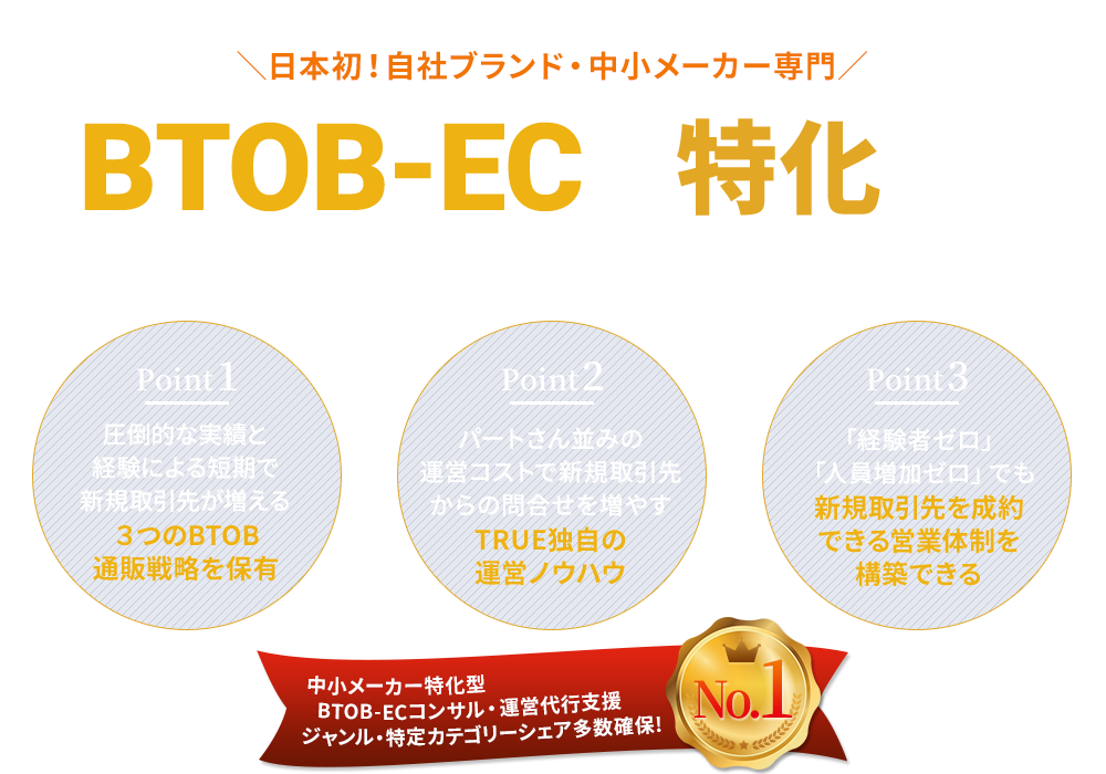 BtoB-EC・法人通販の導入・コンサルティング・運営代行は、ＴＲＵＥコンサルティングへ