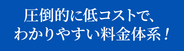 圧倒的に低コストで、わかりやすい料金体系！