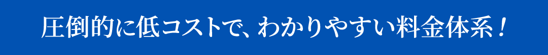 圧倒的に低コストで、わかりやすい料金体系！