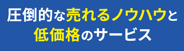 圧倒的な売れるノウハウと低価格のサービス