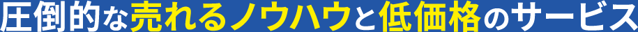 圧倒的な売れるノウハウと低価格のサービス