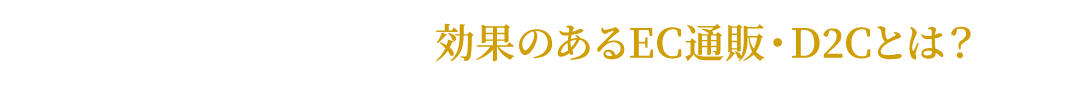 中小企業にとっての効果のあるEC通販・D2Cとは？