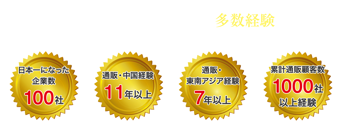 海外販売モデルにおける、圧倒的な経験と事例の実績・経験例!