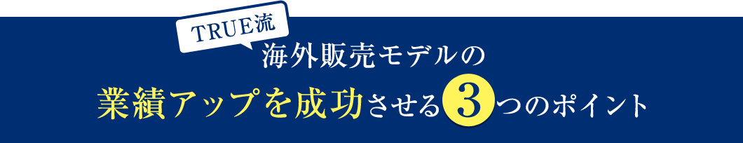 海外販売モデルの業績アップを成功させる３つのポイント