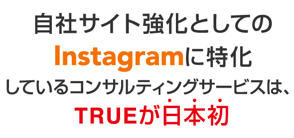 自社サイト強化としてのInstagramに特化しているコンサルティングサービスはTRUEだけ