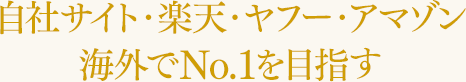 自社サイト・楽天・ヤフー・アマゾン海外でNo.1を目指す