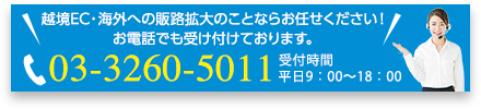 越境EC・海外への販路拡大のご相談ならお任せください！03-3260-5011