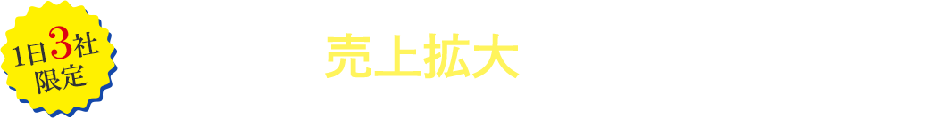 1日3社限定！自社サイトの売上拡大のことならお任せください！