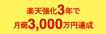 楽天強化3年で月商3,000万円達成