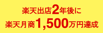 楽天出店2年後に楽天月商1,500万円達成