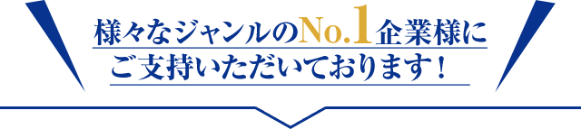 様々なジャンルのNo.1企業様にご支持いただいております！