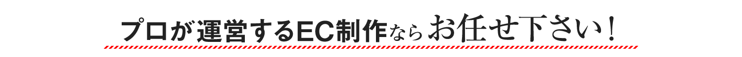 プロが運営するEC制作ならお任せ下さい！