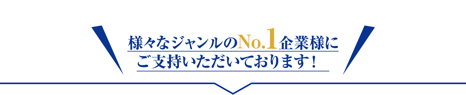 様々なジャンルのNo.1企業様にご支持いただいております！