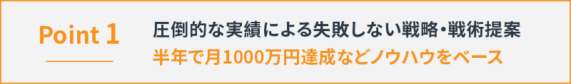 圧倒的な実績による失敗しない戦略・戦術提案