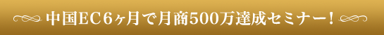 中国EC6ヶ月で月商500万達成セミナー