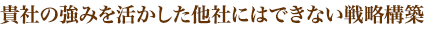 貴社の強みを活かした他社には出来ない戦略構築