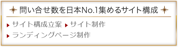 問い合わせ数を日本NO1集めるサイト構成